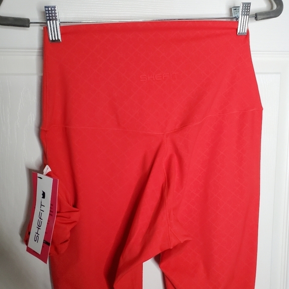 SHEFIT Boss Victorious Red High Rise Tight Leggings - Picture 6 of 9